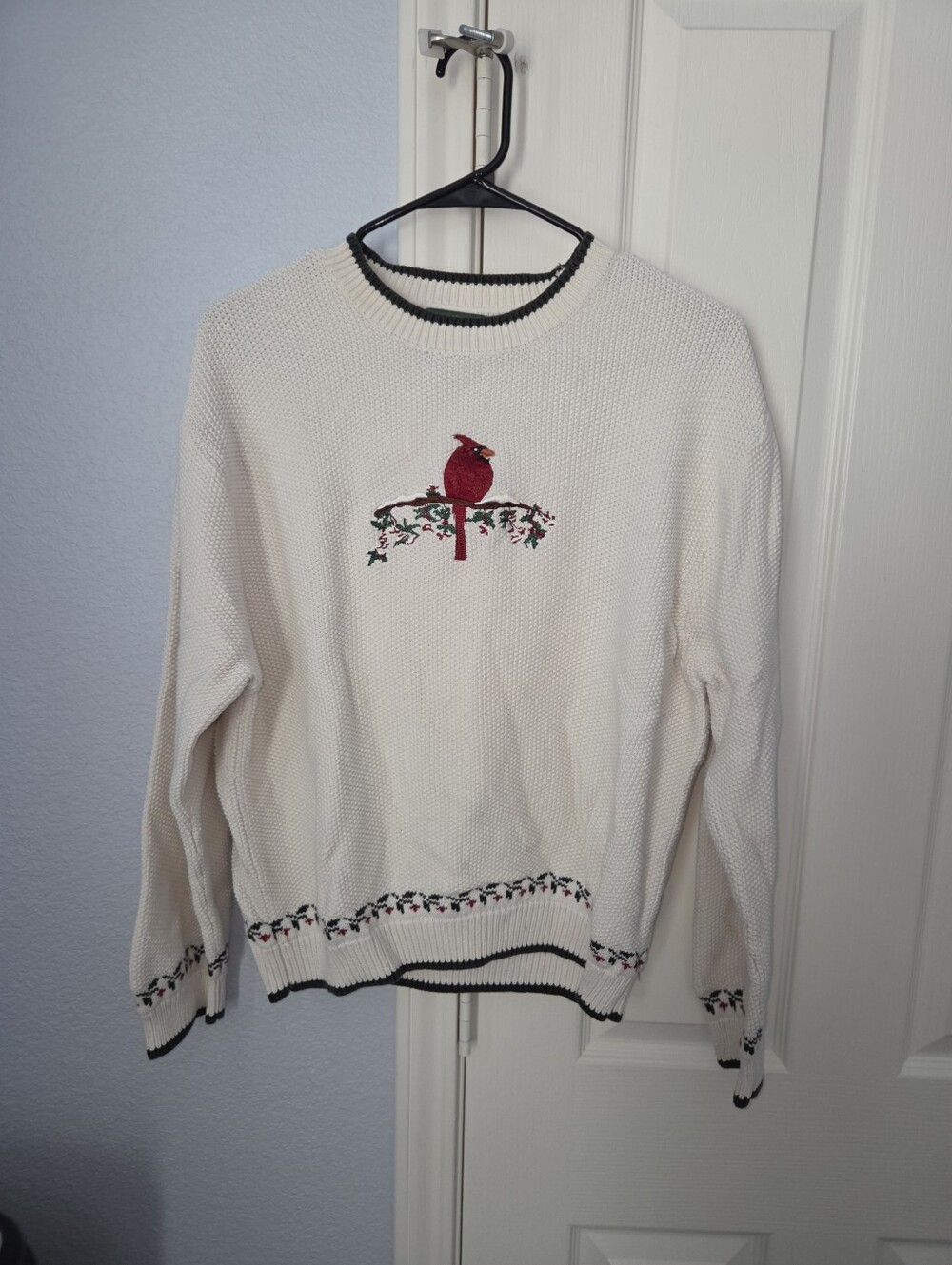 Cabela's Women's Cream Knit Sweater with Cardinal Embroidery